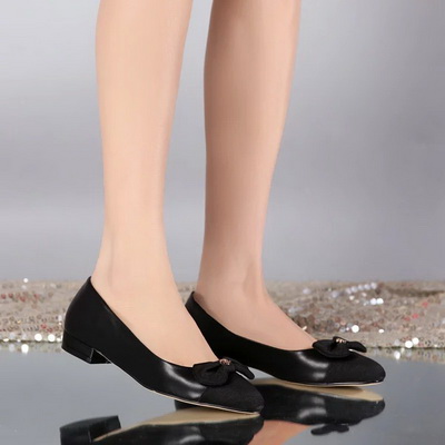 CHANEL Shallow mouth flat shoes Women--099
